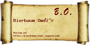 Bierbaum Omár névjegykártya